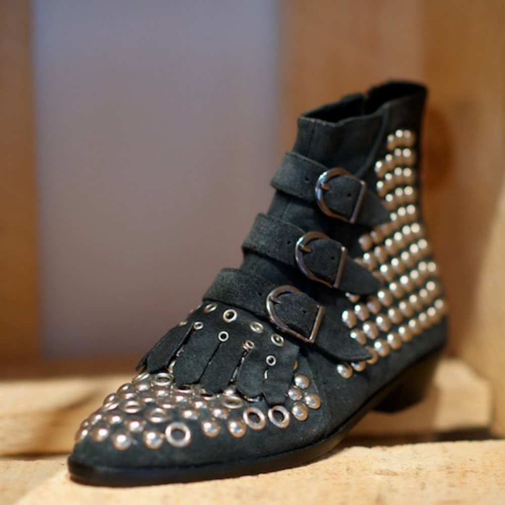 Modern Vice x Free People Jet Boots Women’s 6.5 EU 37 | Studded Leather Made NYC